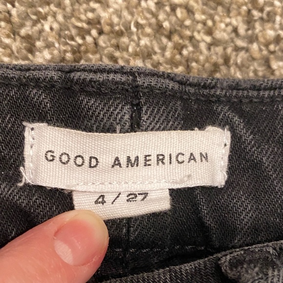 Good American Straight Leg Black Jeans - Picture 2 of 3